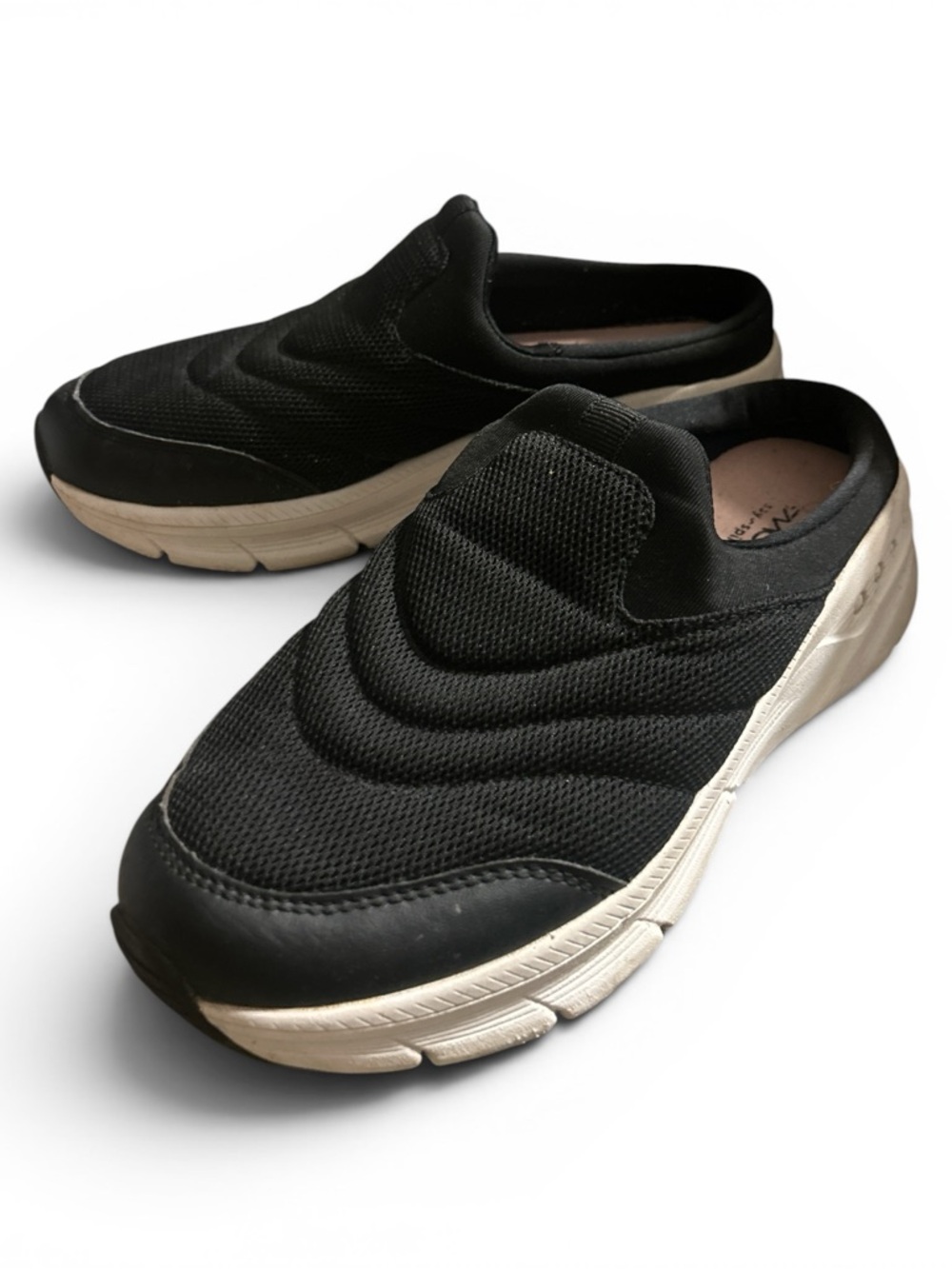 Easy Spirit Black Slip-On Sneakers with Cream Soles